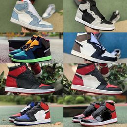 Jumpman 1 1s High Sports Basketball Shoes Hombres Mujeres Chicago Bio Hack Rebellionaire Military UNIVERSITY BLUE New Love DARK MOCHA Pine Green Trainers Sneakers S96