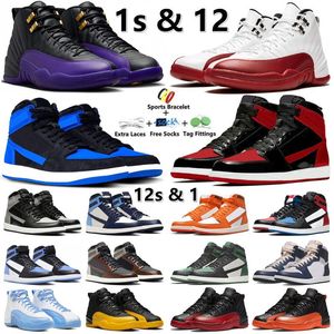 Jumpman 1 12 hommes Chaussures de basket-ball 1s 12s Sneaker sportif élevé brevet royal réinventué étoile de mer cerise de terrain violet brillant orange hommes entraîneurs sneakers gai