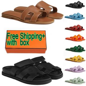 Gratis verzending met doosontwerper Chypre -sandalen voor vrouwelijke glijbanen Sliders Claquette Slippers Triple Black Witte Ladies Beach Sandaal Leer Slipper Damesschoenen