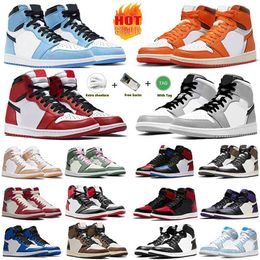 Air jordan 1 basketball shoes Athletic Sneakers Zapato para hombres Mujeres Torch Sports Game de liebre Royal Pine Green Court Mocha Smoke Gray Gym Red 36-47