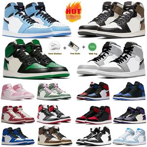 Jumpman Air Jordan 1 Men Basketball shoes UNC Bred Patent Dark Mocha University Blue Hyper Smoke Grey Game Royal Trainers Eur 36-47