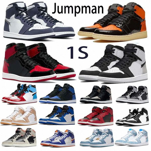 Jumpman 1 hommes femmes chaussures de basket-ball satin bred lavé noir 1s rouge dark moka digital rose randonnée randonnée extérieure entraîneurs de chaussures de chaussures avec taille de boîte 36-46