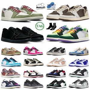 Jumpman 1 Low 1s basketbalschoenen Dames Heren Zwart Phantom Year of the Dragon Doernbecher Craft Panda Olive Mocha Golf Olive J1s Cactus Jack Travis Big Size Sneakers