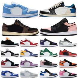 Jumpman 1 Low OG 1s Mens Basquete Sapatos Chicago Black Cyber Quebrado Encosto UNC 1s Cactus Jack Criado Toe Smoke Grey Shadow Homens Mulheres Treinadores Esportes Sapatilhas