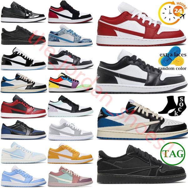 Jumpman 1 zapatos retro bajos hombres mujeres Panda patente bred toe concord cool gris talla 13 zapatos negro blanco unc chicago lost mystic azul marino mocha tie zapatos para correr 36-47