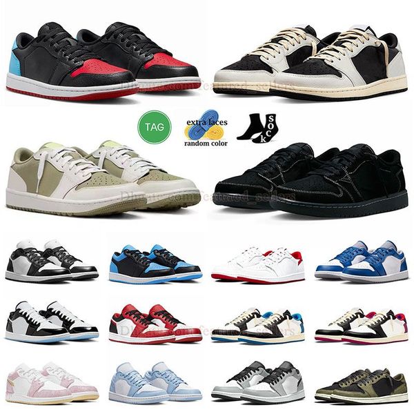 Jumpman 1 Low Sail Black Phantom Basketball Chaussures Top Lows 1S Golf Olive Unc à Chicago Reverse Moka High OG Dark Mochas Mid féroce rose glace bleu fumée gery baskets