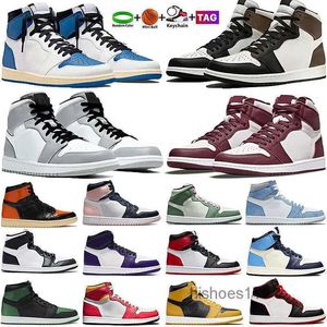 Jumpman 1 Heren Basketbalschoenen Dames Heren jordens 1s wit x University Blue Sneakers Trophy Room Chicago Red High OG Hyper Royal