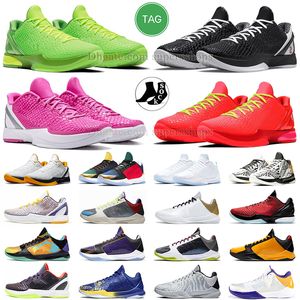 Kobes Mamba 6 Protro Grinch Zapatillas de baloncesto Hombres Mujeres Mambacita Reverse Grinch Red Bruce Lee Big Kids 5 Anillos Think Pink 8 Grey Kobe 11 Tamaño 12 DHgate S Zapatillas deportivas