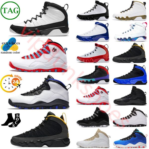 Jumpman 10 Cool Grey Orlando Steel Hommes Fire Red Chili Gym University Blue Change the World Racer Blue Space Jam Seattle Sports Sneaker Baskets Basketball 9 9s Chaussures