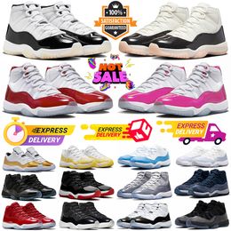 Jumpman 11 Basketbalschoenen Heren Dames 11s Napolitaanse Dankbaarheid Cherry Midnight Navy Cool Grey Space Jam Bred Pure Violet Heren Trainers Sport Sneakers