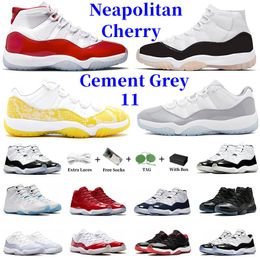Con caja Jumpman 11 11s Zapatos de baloncesto altos Hombres Mujeres Cherry Midnight Navy Cool Grey Anniversary 72-10 Low Bred Cap and Gown Space Jam Zapatillas deportivas para hombre Zapatillas deportivas