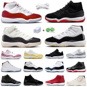 11 Chaussures de basket-ball pour hommes 11s Sneaker Bred Velvet Metallic Gold Sail Cherry Midnight Navy Cool Cement Grey Unc Gamma Blue Space Olive Hommes Femmes Entraîneur Baskets de sport