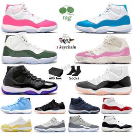 Jumpman 11 Chaussures de basket-ball Hommes Femmes 11s DMP Gratitude Napolitan Cherry Cool Grey Casquette et robe Bred Baskets de sport pour hommes avec boîte