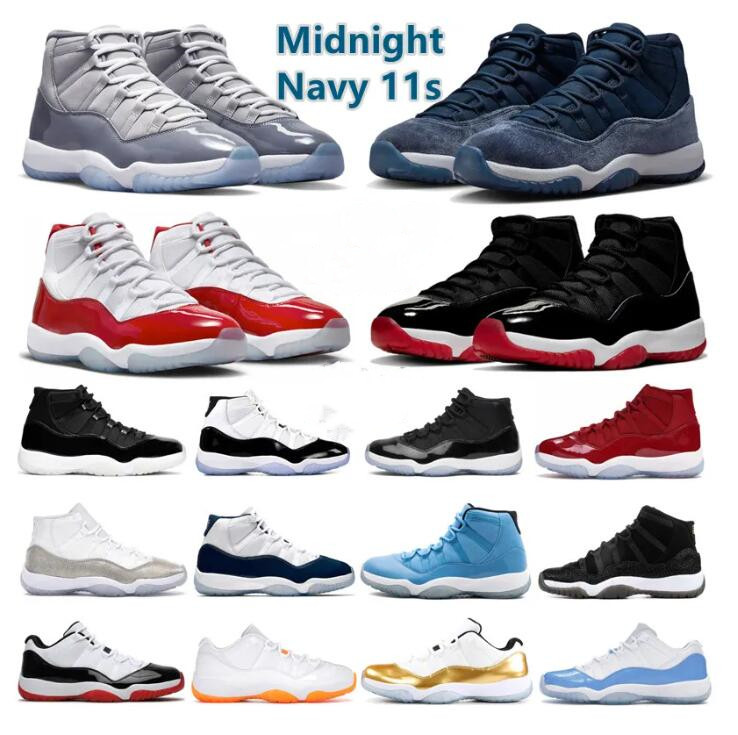 Jumpman 11 Basketball Shoes Men Women 11s Cherry Midnight Navy Cool Grey 25th Anniversary 72-10 Low Bred Pure Violet Mens Trainers Sport Sneakers 36-47