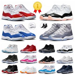 Jumpman 11 Basketbalschoenen Heren Dames Cherry 11s Cool Grey XI Cementgrijs Roze Pet en Jurk Gamma Blue Desginer Sneakers Trainers Big Size 13