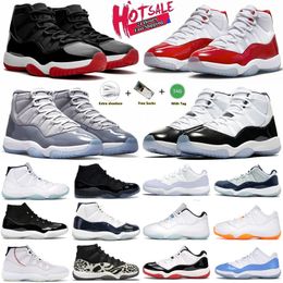 Jump Man 11 Chaussures de basket-ball Hommes Femmes Cherry 11s Cool Grey Cement DMP Bred Low Midnight Navy 25e anniversaire Baskets de sport avec boîte