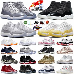 Jumpman 11 Low Basketball Chaussures Hommes Femmes 11S High DMP Cherry Cool Grey Cement Cap et robe Bred Gamma Blue Pink Mens Sports Baskets Baskets E84r #