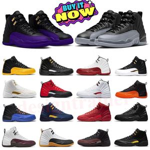 Jumpman 12 12s brillantes zapatos de baloncesto naranja universidad negra cherry cherry lobo gris gamma azul taxi fiba playoffs de deporte de deporte bajo para hombres para hombres