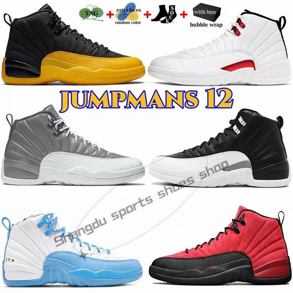 Jumpman 12 Basketball Chaussures Hommes 12s Playoffs Black Royalty Taxi Stealth Hyper Royal Reverse Flu Game Twist Utility Hommes Baskets Sports de plein air Baskets avec boîte