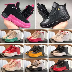 Jumpman 12s 12 basketbalschoenen voor kinderen PS Griepspel zwart dodelijk roze gym rode atletische sneakers kinderschoen