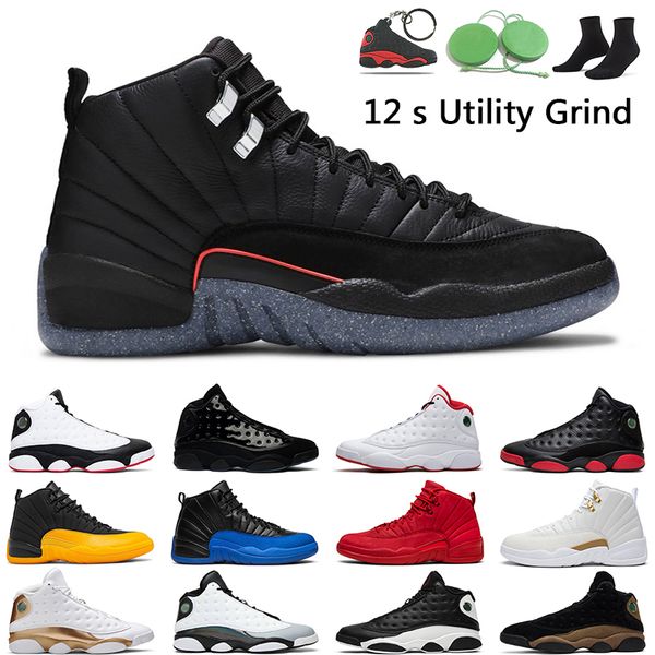 Jumpman 12s Utility Grind Männer Basketballschuhe Obsidian Red Flint 13 University Gold 12 Reverse Flu Game Gamma Blue Herrentrainer