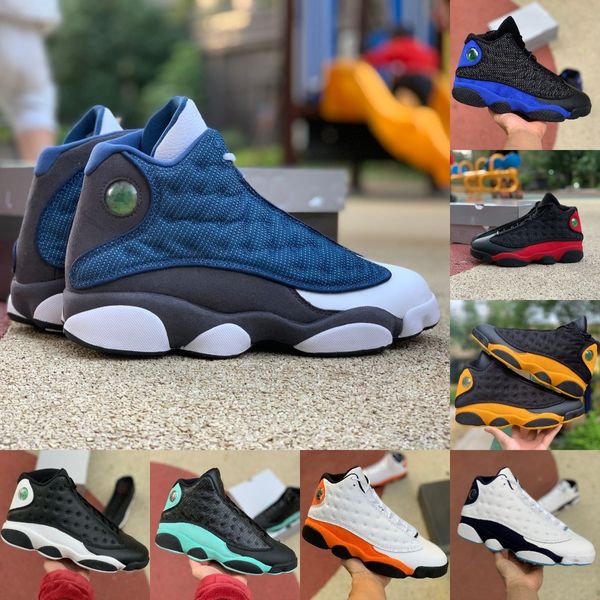 Jumpman 13 13S Zapatillas de baloncesto para hombre High Flint Bred Island Green Red Dirty Hyper Royal Starfish Dark Powder Blue Black Cat Chicago Trainer Zapatillas de deporte L07