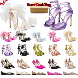 Met doosontwerper Heel HOEMEN Wedding Dames Luxe kledingschoenen Hoge hak Patent Leather Sandalen Flats Bow Sneakers Mesh Ladies Party Schoen Maat 35-41