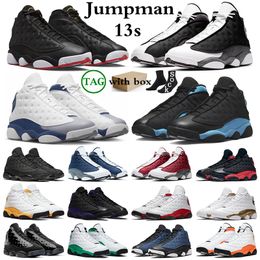Jumpman 13 hommes Chaussures de basket-ball 13S Playoffs noirs Flint French Blue Hyper Royal Chicago Bred Starfish Cap et robe Court Purple Trainers Sports Sneakers