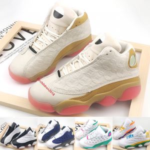 Jumpmans 13 Zapatillas de baloncesto para niños Moda 13S Zapatillas de deporte para niños y niñas CNY Aurora Green Flint Bred Chicago Zapatillas de deporte para niños pequeños al aire libre Tamaño 28-35