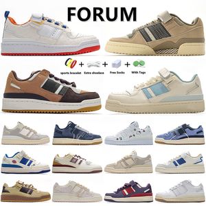 Chaussures de course de créateurs Bad Bunny x Forum Boucle jaune crème bleu teinte bleu noyau de Pâques Men d'oeuf blanc Multi couleur femmes Hotsale Low Outdoor Trainers Sneakers