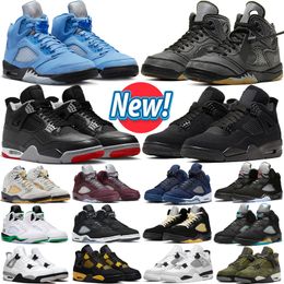 jumpman 5 5s basketbalschoenen voor heren 4s 4 Bred Reimagined Olive Midnight Navy Burgundy Carft UNC Muslin Racer Blue Fire Red Military Black Cat Thunder Sports Sneakers