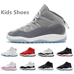 Zapatos para niños TD Cool Grey XI Athletic Sneaker Negro Blanco Space Jam Metallic Silver Pink Snakeskin Bred Legend Blue 72-10 Niños Niños Niñas Zapatos de baloncesto para niños