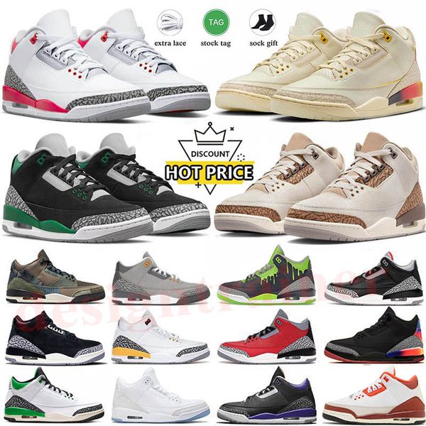 Jumpman 3 Chaussures de basket-ball Mens 3s Hugo Medellin Palomino White Ciment Fire Red Pine Green Cardinal Racer Blue Dark Iris Unc Laser Orange Orange Oreo Women Trainers Sneakers