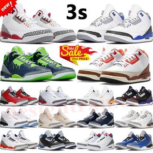 Jumpman 3 Chaussures de basket-ball Mens Womens Hugo Fire Red 3s Racer Blue Black Gold Slime Green Shady Green Racer Blue Knicks Rivals Rivals Infrared Cyber ​​Monday J3 Sneaker Trainer