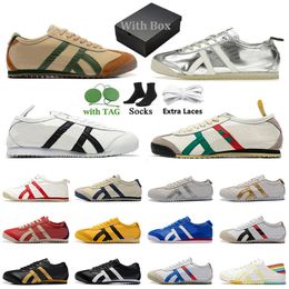 Top quality Original Luxury Tiger Mexico 66 Trainers Tigers Brand Designer Casual Onitsukass Shoes Sneakers OG Platform Vintage Cream Cilantro Green Yellow Slip-On【code ：L】