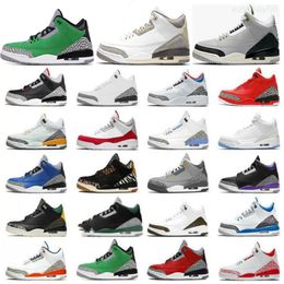 Jumpman 3 Men 3s Chaussures de basket-ball féminin fourrure ombragée mousseline oreo ciment blanc chat noir cardinal rouge coureur Vrai Varsity Varsity Royal Latex Sport Sneakers Trainer