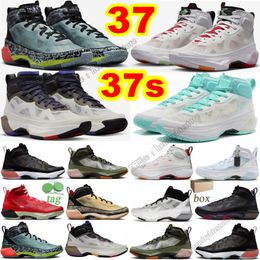 Jumpman 37S 37 Grafitti basketbalschoenen Hare Beyond Borders Guo Ailum Raptors Light Bone Rui Hachimura Jayson Tatum Bordeaux Siren Red Men Trainers Luxe sneakers