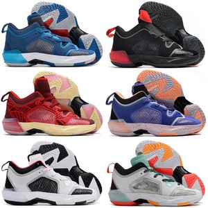 37S 37 lage dames heren basketbalschoenen gefokt tot het ochtendgloren sirene rood zwart wit paars blauw ongeslagen rui hachimura vluchtjack sport sneakers tennis