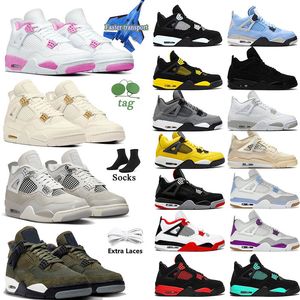 Jumpman 4 4s chaussures de basket-ball argent pur 4s chat noir Moments congelés bleu clair Angeles Dodgers voile blanc jaune rouge Thunder jordens4 hommes baskets baskets j4s bleu