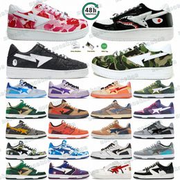 Sneakers Trainers Chaussures stask8 Designer Trainers Sta Sk8 Low Men Femmes Patent 20e cuir noir blanc ABC Camo Camouflage rose Green Bleu Skateboard Gradient