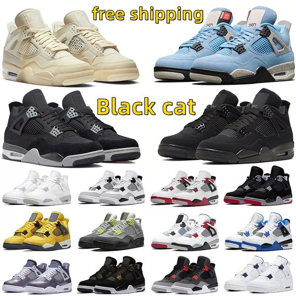 Jumpman 4 chaussures de basket-ball pour hommes femmes 4s Black Cat Sail Red Thunder University Blue choses sauvages canyon violet amethst Wave Military baskets de sport pour hommes