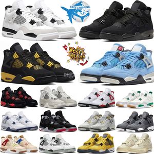 Jumpman 4 zapatos de baloncesto hombres mujeres entrenadores 4s militar negro gato vela rojo cemento amarillo trueno blanco oreo fresco gris universidad azul seafoam zapatillas deportivas para hombre