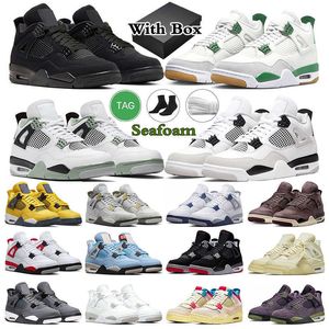 Jumpman 4 Hommes Chaussures De Plein Air 4s Femmes Baskets Pin Vert Seafoam Militaire Chat Noir Toile Voile Cactus Jack Minuit Marine Photon Poussière Baskets De Sport