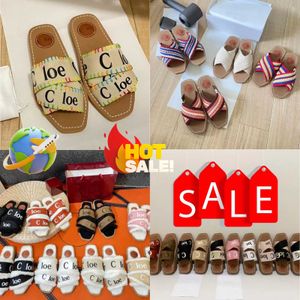 Pantoufles de créateurs Chloees Sliders Femmes Plat Woody Mule Sandels Chaussures de plage d'été Lady Chloee Sandales Luxe Femme Rose Slides chambre 35-42