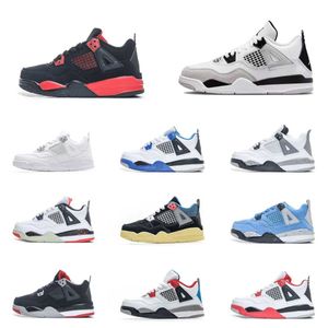 Jumpman 4S Kids Military Black Basketball Shoes Baby Red Thunder Union 4 Black Cat All White Pink Pure Money Trainers Girl Toddlers Retro What The Infrared Sneakers