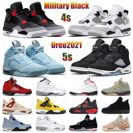 jumpman 4s hommes femmes chaussures de basket militaire chat noir élevé infrarouge choses sauvages jour des anciens combattants blanc oreo 5s jade horizon bleu b urshoeszone