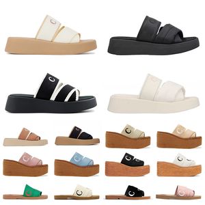 Linen Mila Platform Chloes Sandals Famous Designer Women Woody Flat Mule Slides Wedge Sandale Cloud Soft Slippers Beach Shoes【code ：L】Sliders