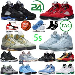 Jumpman 5 5s Zapatos de baloncesto Almacén local Hombres Uva negra Concord Aqua Oreo UNC Lucky Green Sail Taxi Grey Raza Raging Bull Fire Red J5 Zapatillas de deporte para hombre