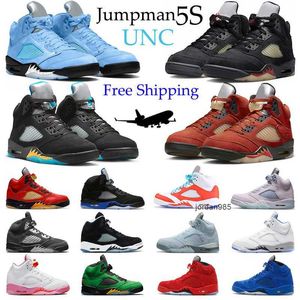 Jumpman 5 5s Heren Basketbalschoenen UNC Concord Easter Oregon Ducks Blauw suède Alternate Grape Anthracite Heren Trainers Sneakers Sport S OG designer schoenen