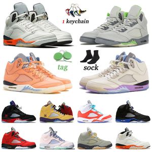 Jumpman 5 5s Hommes Baskets Chaussures de basket-ball US 13 We The Bests Casque de Pâques Muslin PRFC Baskets Sports Racer Blue Bird Raging Bull Jade